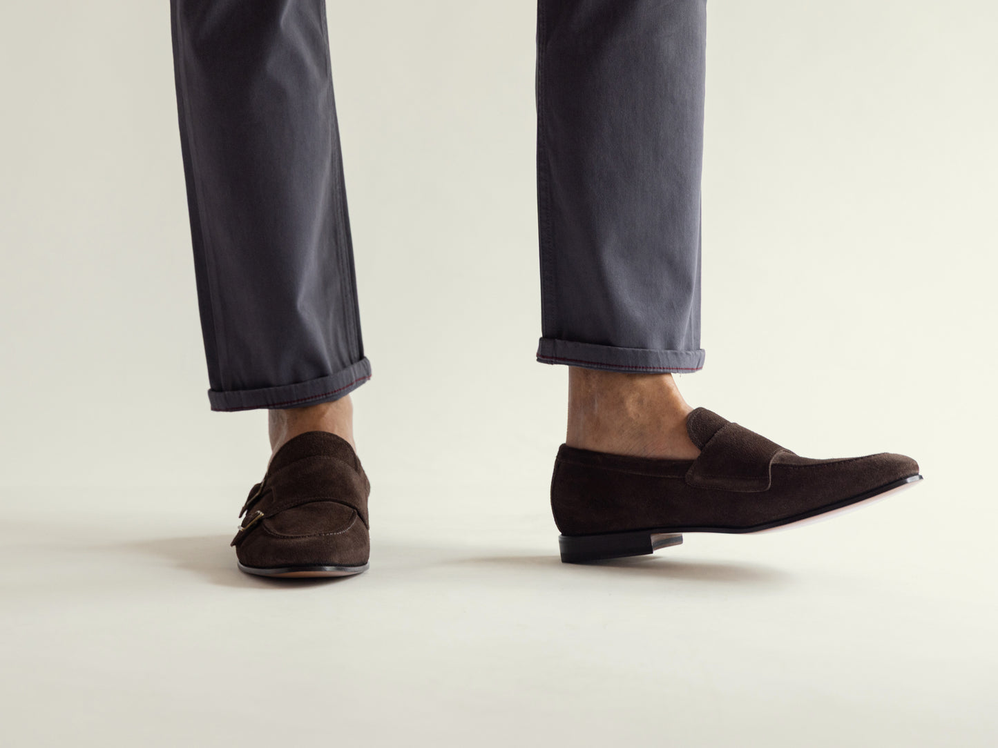 Dark Chocolate Espresso Suede Double Monk Strap