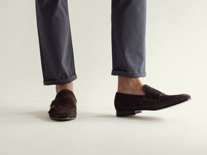 Dark Chocolate Espresso Suede Double Monk Strap