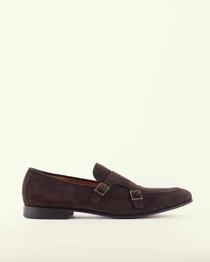 Dark Chocolate Espresso Suede Double Monk Strap