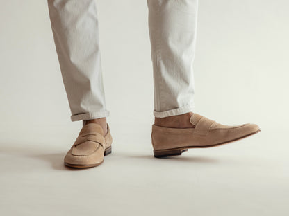 Sand Kid Suede Penny Loafer