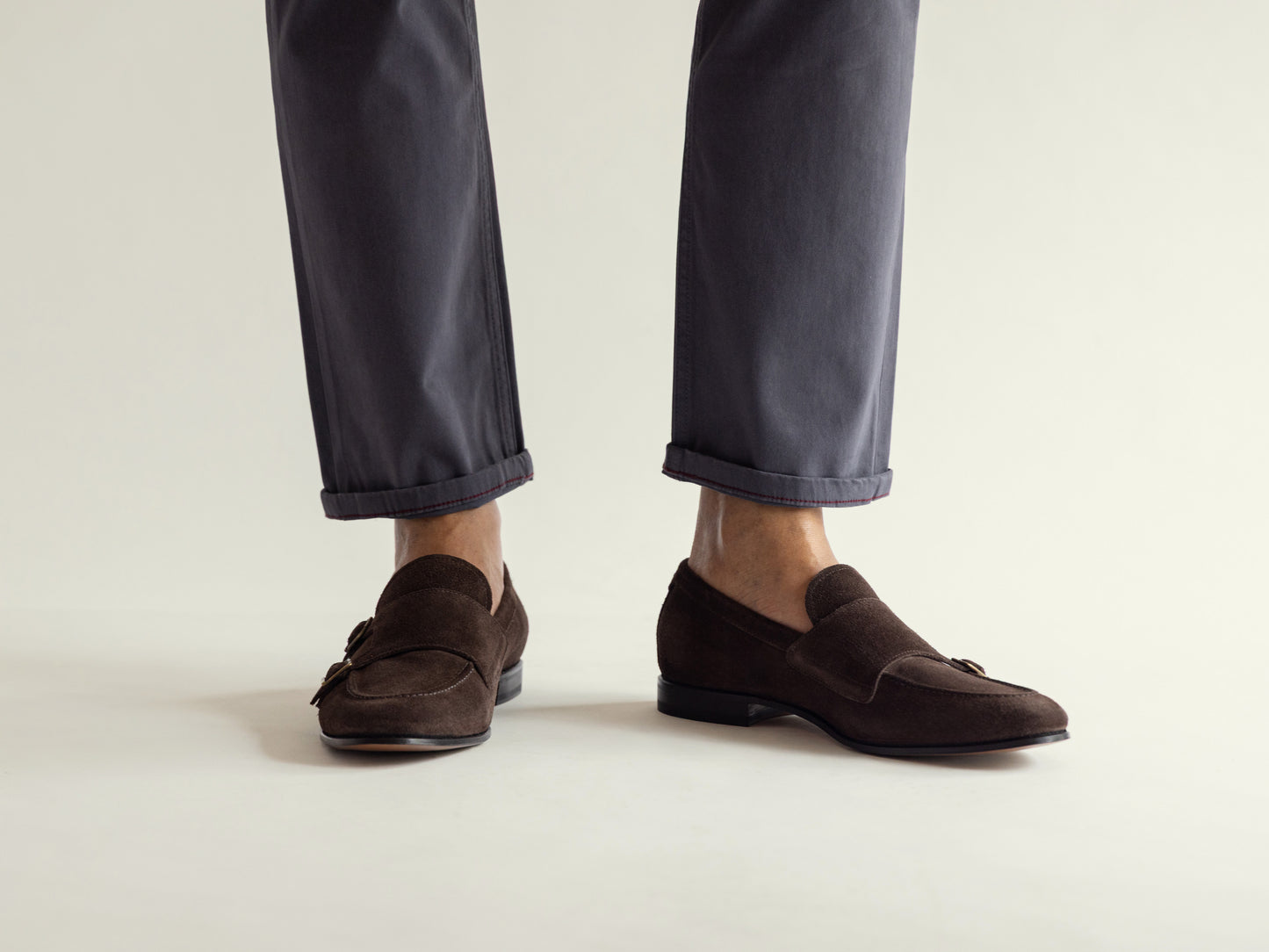 Dark Chocolate Espresso Suede Double Monk Strap
