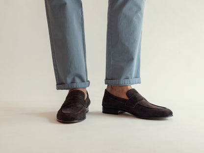 Testa di Moro (Espresso) Kid Suede Penny Loafer