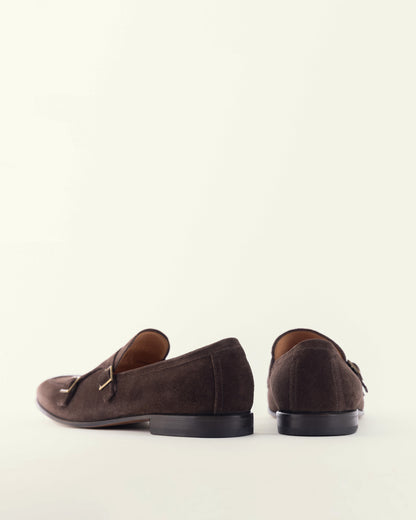 Dark Chocolate Espresso Suede Double Monk Strap