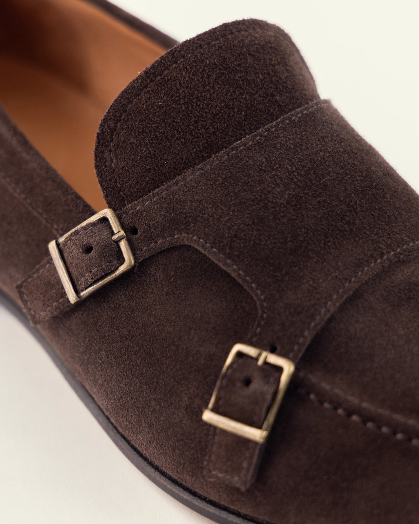 Dark Chocolate Espresso Suede Double Monk Strap