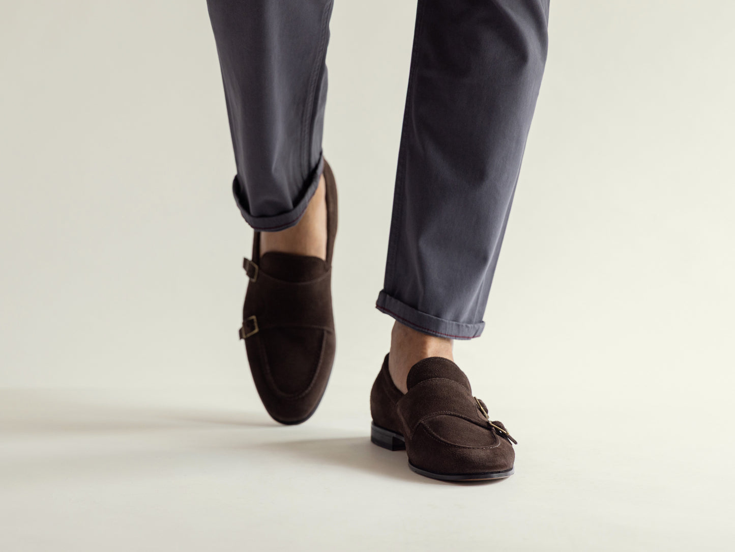 Dark Chocolate Espresso Suede Double Monk Strap