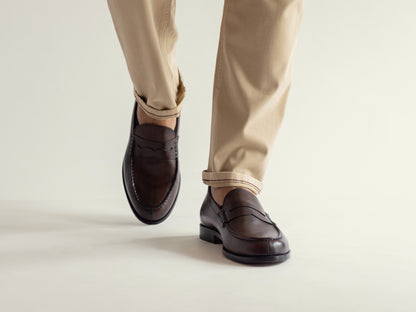 Testa di Moro Leather Penny Loafer